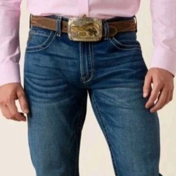 ARIAT Mens M4 Stretch Legacy Relaxed Straight Leg Blue Jeans-Dakota- Size 36x36 - Picture 1 of 2